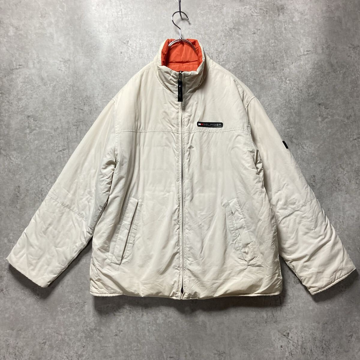 TOMMY HILFIGER トミーヒルフィガー 白系 オレンジ アウター リバーシブル ジャケット Sサイズ ブランドロゴ拍卖