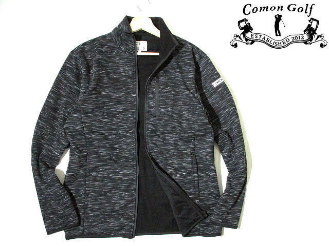 即決■ 防風 防寒 コモンゴルフ 裏フリース ジップジャケット ブルゾン COMON GOLF ヘザーブラック メンズ Lサイズ 秋冬拍卖