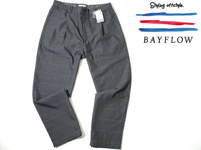 定価7700円■ 安い! 新品 未使用 ベイフロー グレンチェック パンツ Lサイズ 4サイズ BAYFLOW メンズ グレー  ロンハーマン拍卖