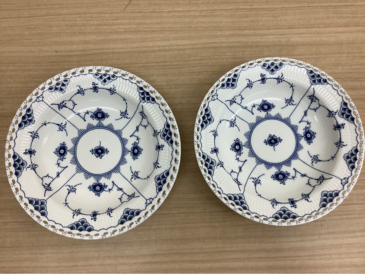 ◯営KU148-A6Y60【埼玉発】ロイヤルコペンハーゲン ブルーフルーテッド プレイン 17cm プレート 2枚セット デンマーク製 現状品拍卖