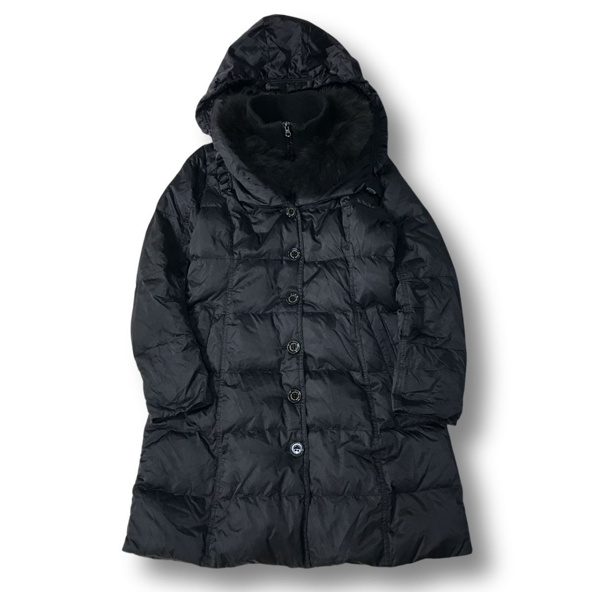 《良品◎》DOUBLE STANDARD CLOTHING ダブルスタンダードクロージング★ファー着脱*ダウンジャケット*ダウンコート*ブラック(LW2607)◆S80拍卖