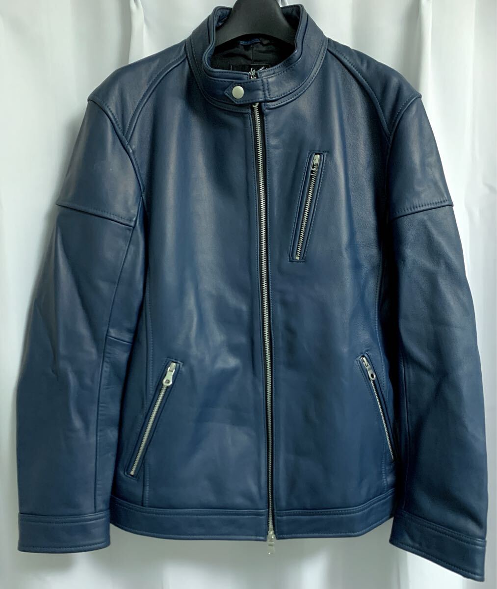 希少3L(XXL)◎美品◎送料無料【 Rattle Trap by MEN'S BIGI 】羊革 シープレザー シングルライダースジャケット ★ 本革 DISTINCTION garni拍卖