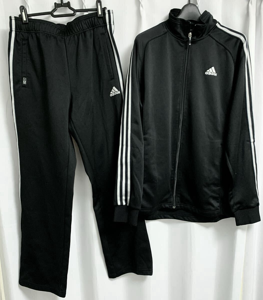 ◎送料無料【 adidas 】Climalite ジャージ 上下セットアップ J Oサイズ 黒 ★ アディダス 人気 ウェア ジャケット パンツ スポーツ 拍卖