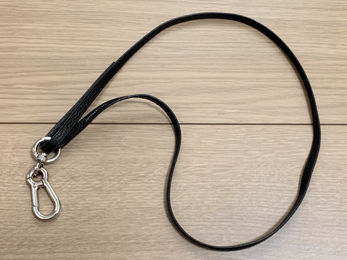 未使用に近い美品◎送料無料【 junhashimoto 】本革 レザー ネックストラップ ブランドロゴ入 カラビナ ★ 人気 ジュン ハシモト AZ akm拍卖