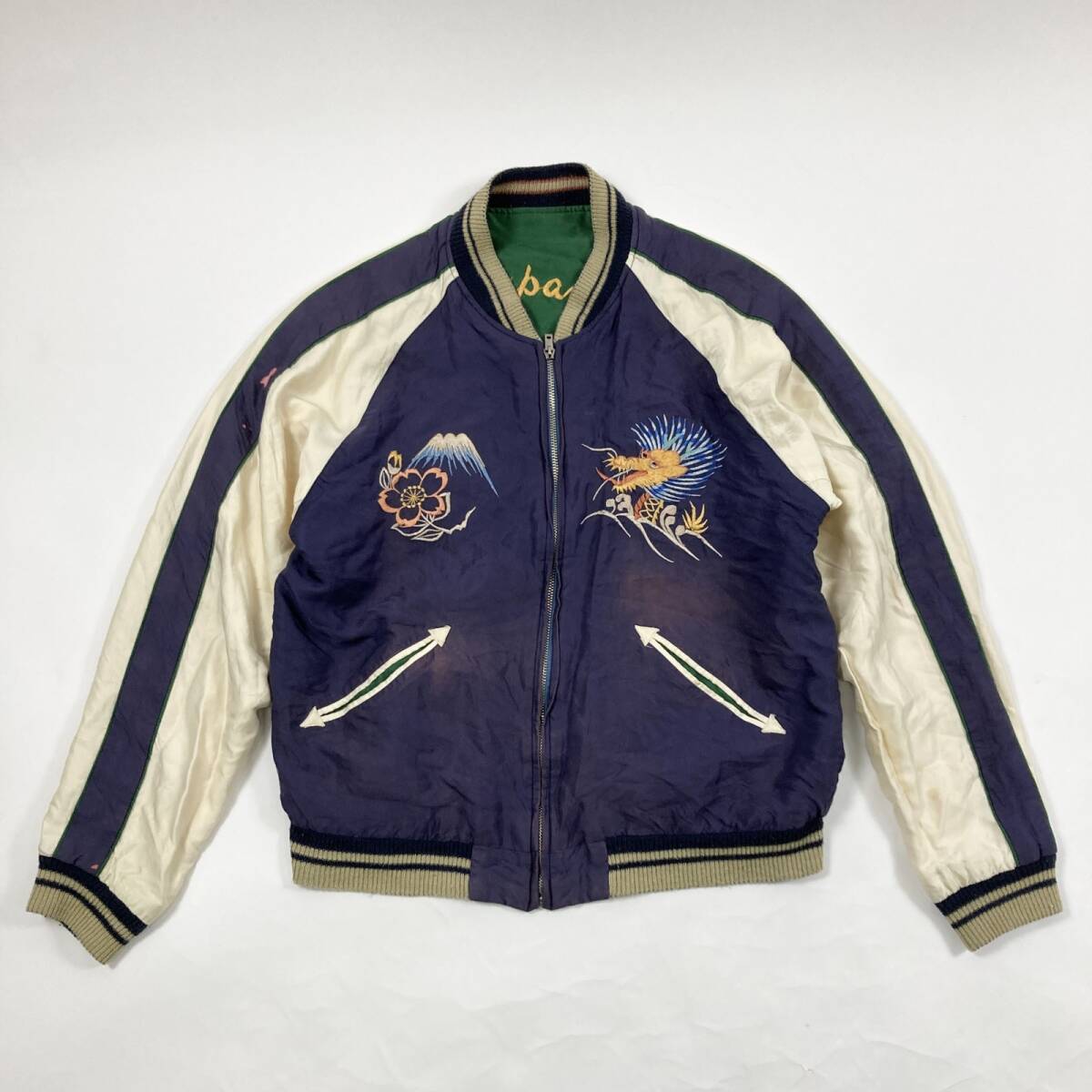☆ 東洋TAILOR テーラー東洋 スカジャン リバーシブルアウター ブルゾン スタジャン 刺しゅう 和柄 JAPAN マルチカラー L メンズ 0.69kg拍卖