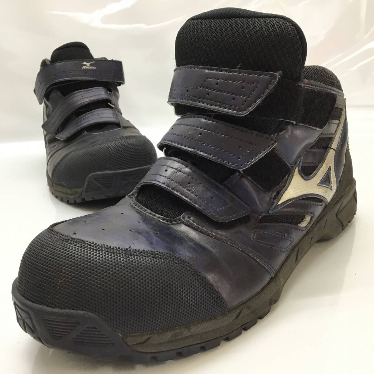 ■MIZUNO ミズノ 安全靴 オールマイティLS ミッドカット C1GA180214 サイズ27cm ネイビー 中古品 0.78kg拍卖