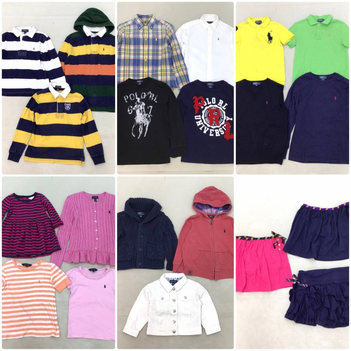 ■ RALPH LAUREN ラルフローレン 子供服 21点 まとめ商品 キッズサイズMIX 男の子 女の子 ポロシャツ Tシャツ スカートなど 中古卸 4.08kg拍卖
