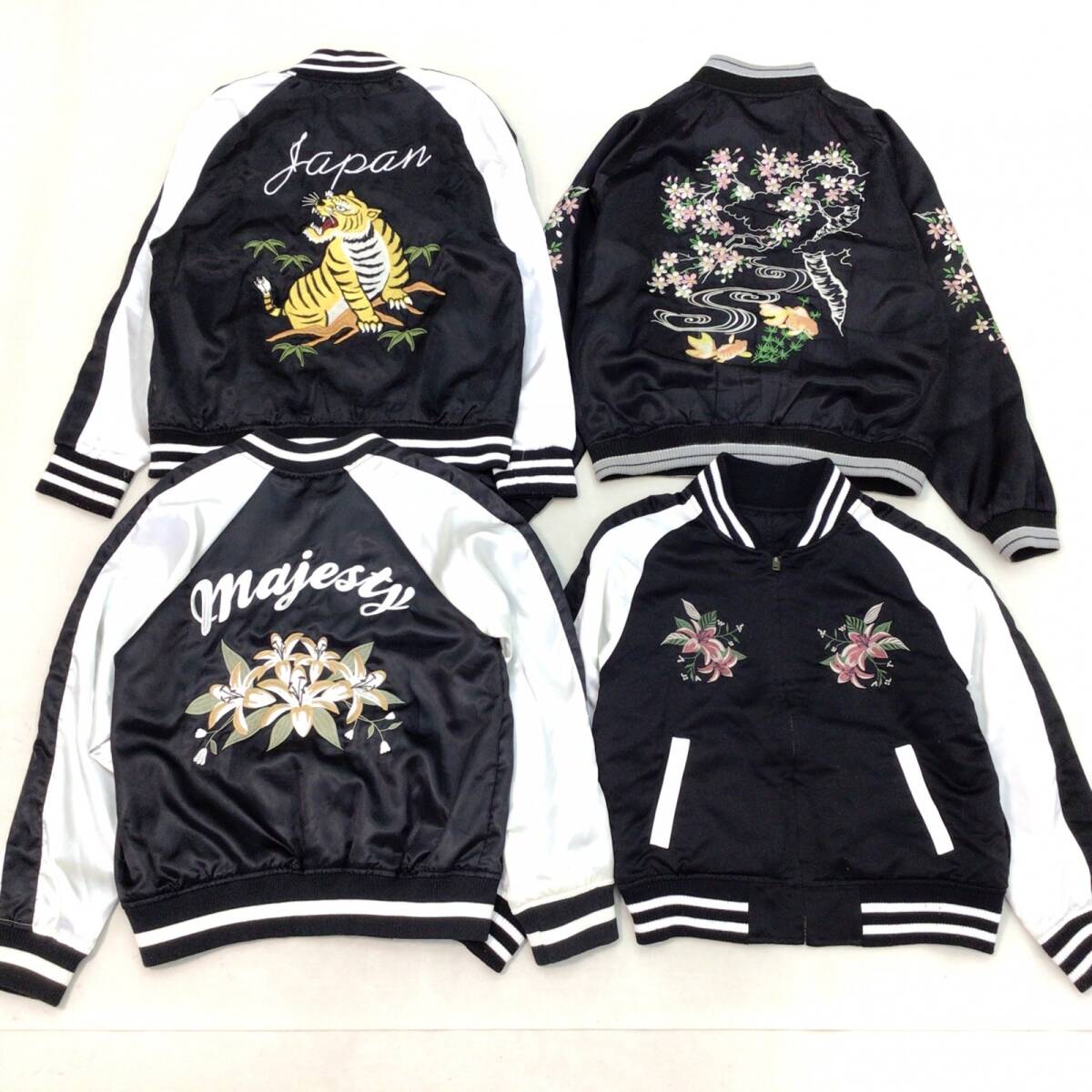 ■INGNI 他 スカジャン 4点 まとめ商品 レディース・メンズ サイズMIX 豪華刺繍 古着 中古卸 1.68kg拍卖