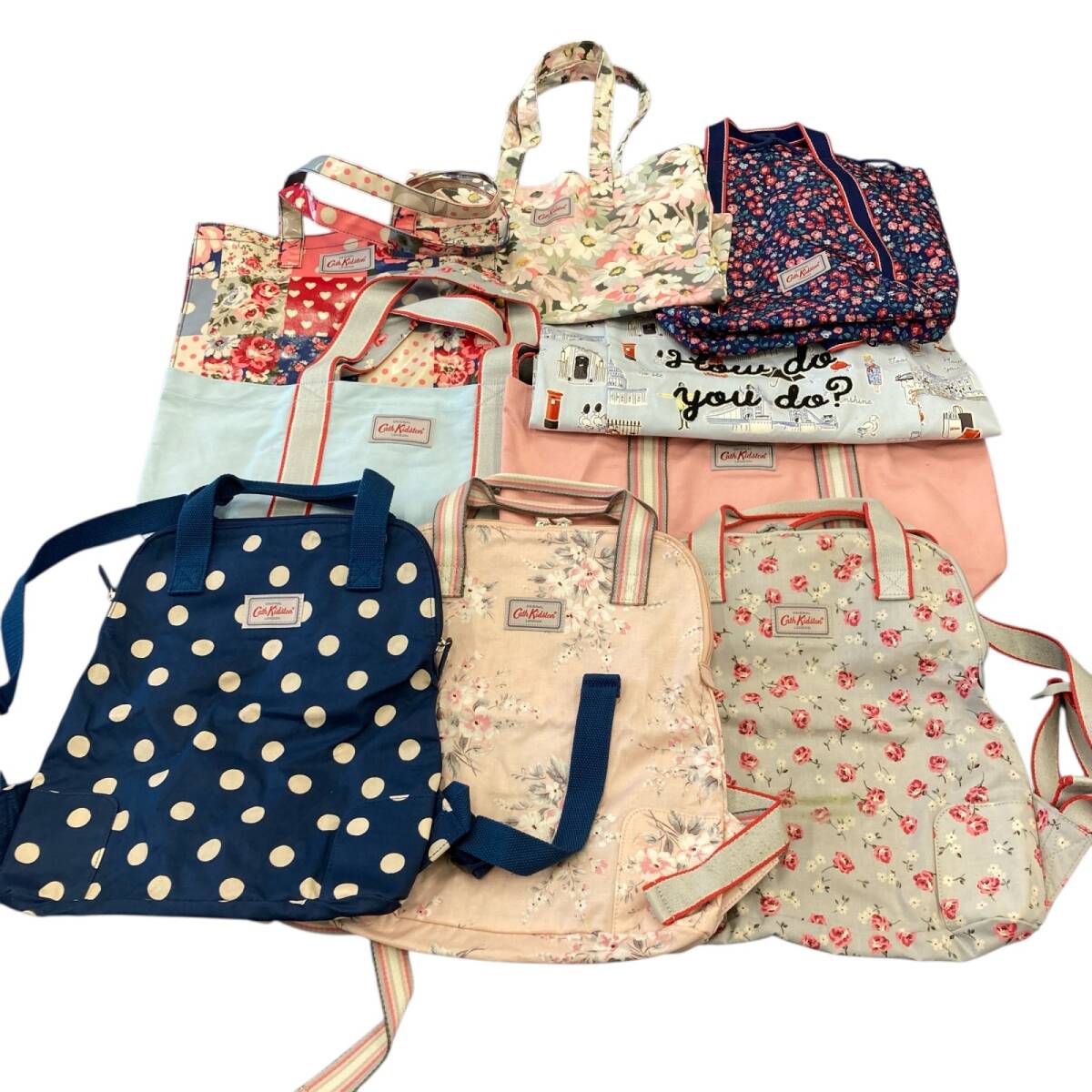△ Cath Kidston 9点 まとめ商品 花柄 トートバッグ ハンドバッグ リュック 大容量 軽量 エナメル 通勤 通学 キャスキッドソン 卸 2.38kg拍卖