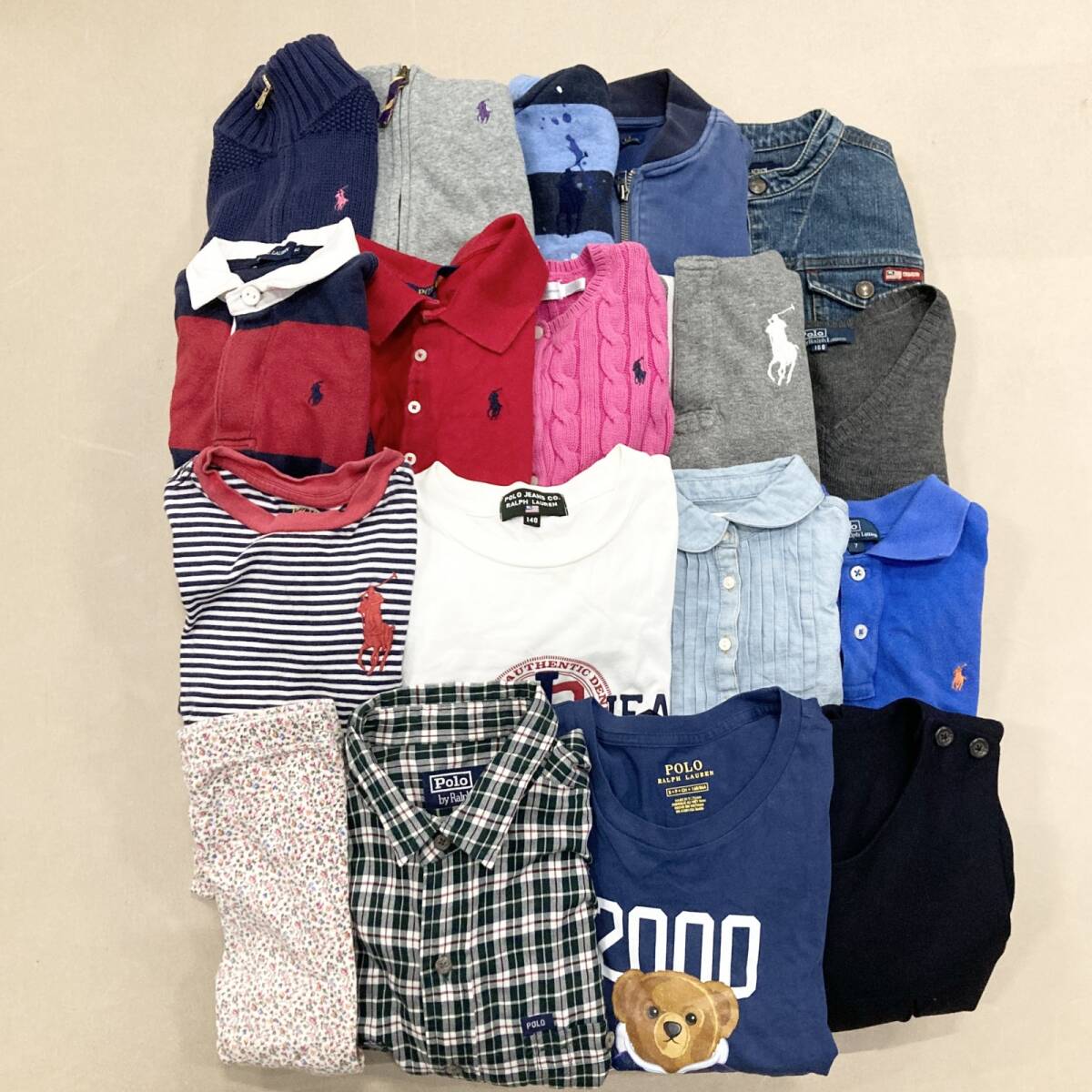★ブランド 子供服 POLO RALPH LAUREN 18点 まとめ ベビー キッズ 男の子 女の子 ポロシャツ トップス アウター ポロベア 卸 現状品 3.7kg拍卖
