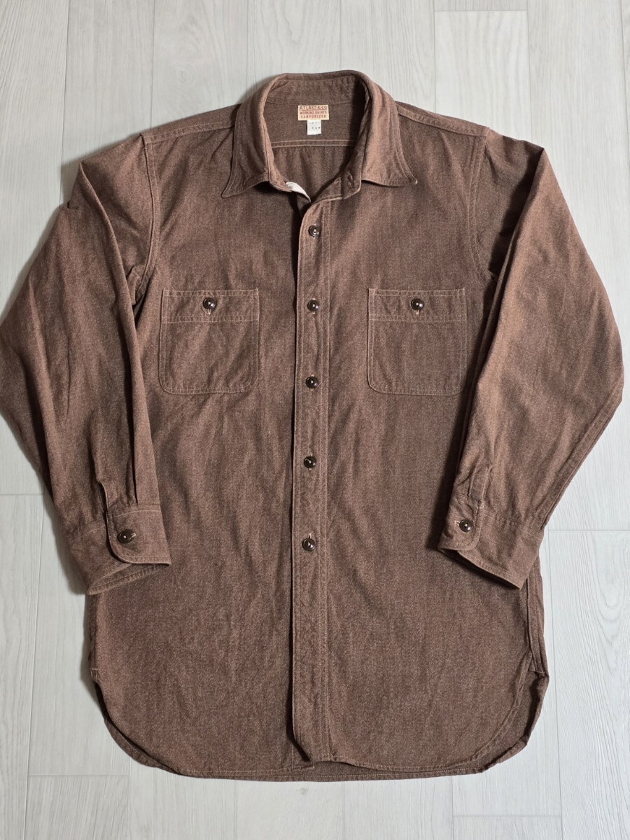 アットラスト シャンブレー 長袖シャツ 14H TIMEWORN ATLAST BUTCHER PRODUCTS ブッチャープロダクツ ライダースシャツ 拍卖