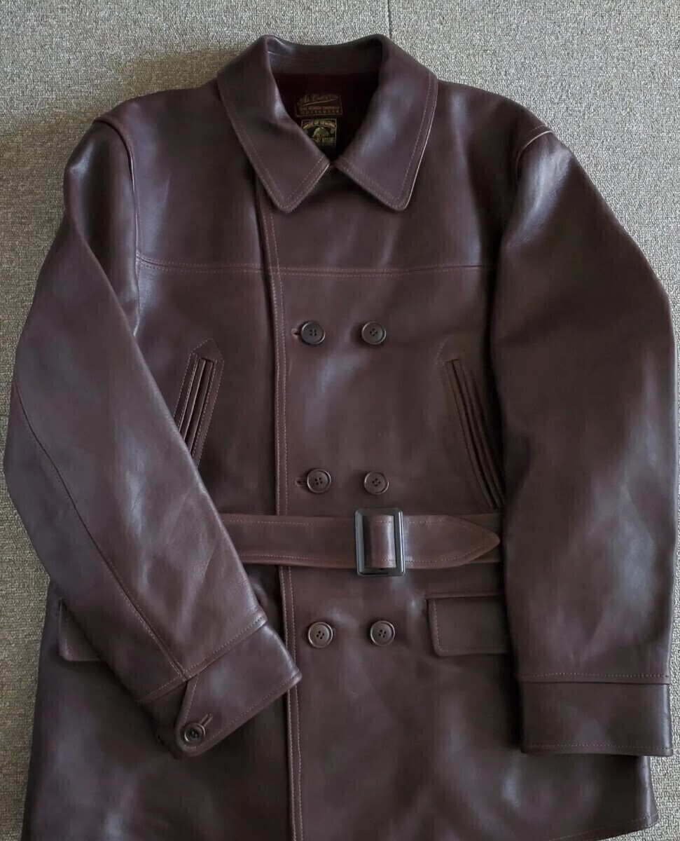アットラスト ホースハイド ライダース カーコート 42 TIMEWORN CLOTHING ATLAST ダブルブレスト ブッチャープロダクツ BUTCHER PRODUCTS拍卖
