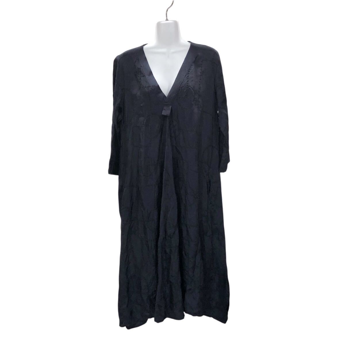 Y's ワイズ 20SS スティッチパッチ デザイン キュプラ ドレス ワンピース ヨウジヤマモト size: 2■1006KH①拍卖