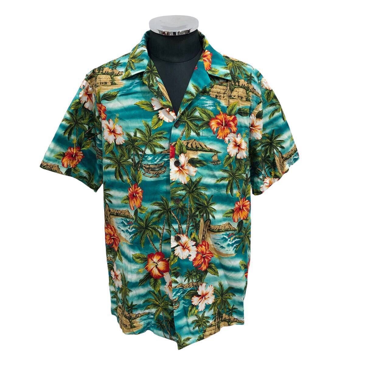 USA製 RJC アロハシャツ 半袖 アロハ シャツ ハイビスカス MADE IN HAWAII ハワイ製 VINTAGE ヴィンテージ 90s size:M ■1016KH①拍卖