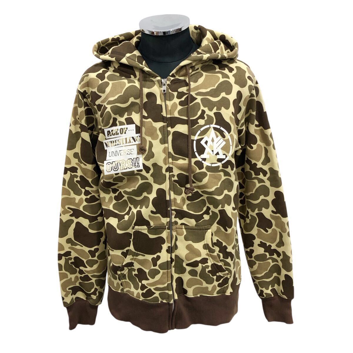 新日本プロレス 棚橋弘至 ACE OF パーカー カモフラ 迷彩 ジップ size:M ■1020KH①拍卖