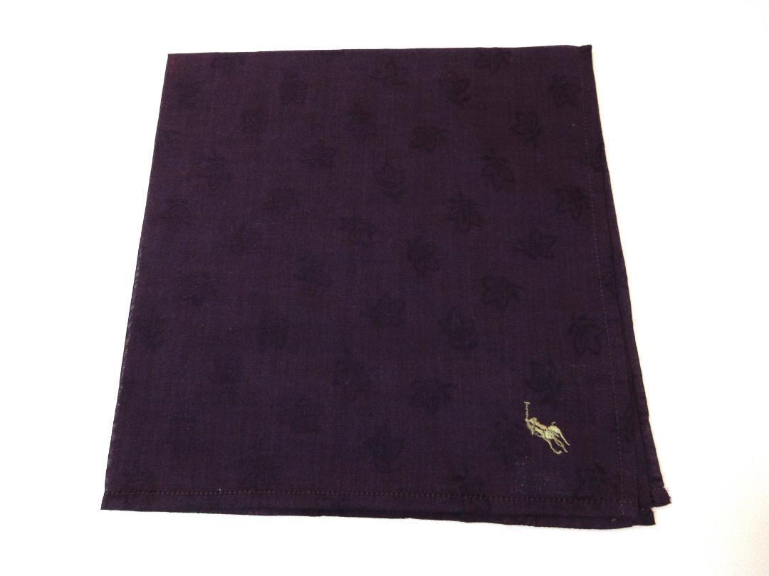 (O-22-18) ラルフローレン ハンカチ むらさき拍卖