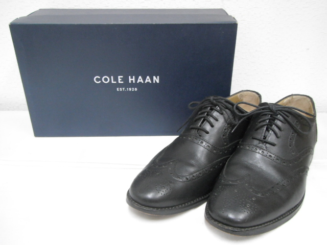 1/美品 コールハーン ウィングチップ レザー 革靴 ビジネスシューズ拍卖