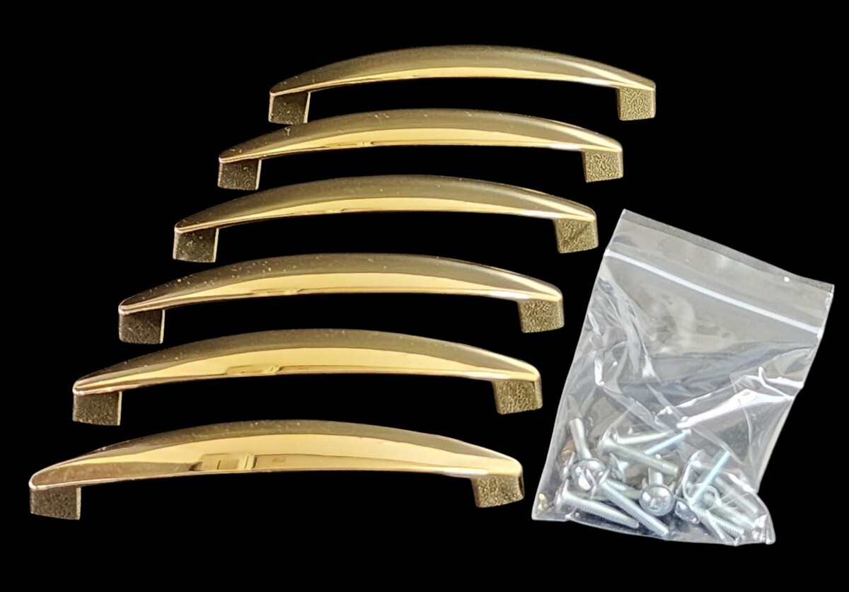 Hafele ゴールドCOLORハンドル 取っ手 6セット拍卖