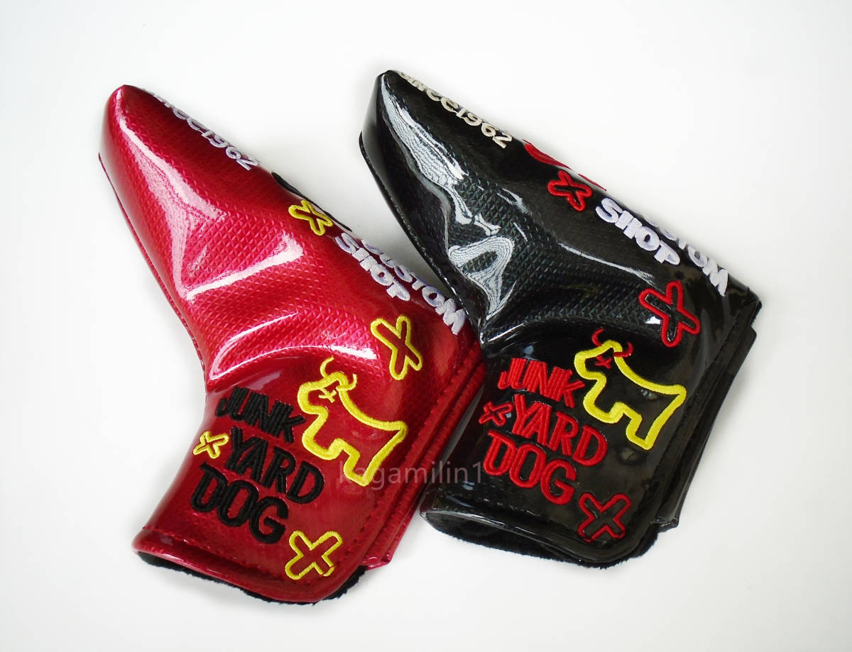 パターカバースコッティキャメロンツアーツアー支給 新作 磁石タイプ開閉 J-DOG 黒&赤 2個セット拍卖