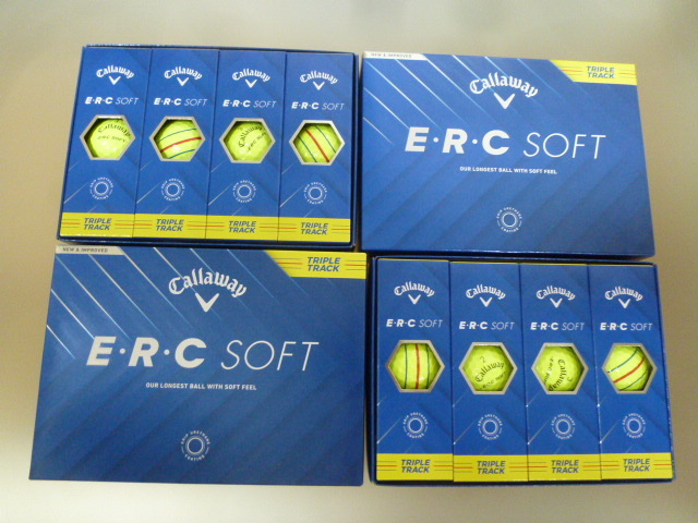 ◆2025年!最新/日本正規品◆キャロウェイ ゴルフ/ERC SOFT TRIPLE TRACK/YE/2ダース/Callaway/イエロー◆E・R・C ソフト/新品拍卖