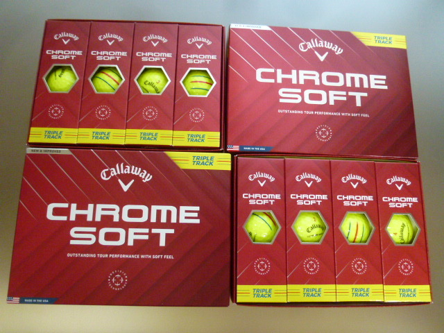 ◆2024年!最新/正規品◆キャロウェイ ゴルフ NEW クロムソフト TRIPLE TRACK/YE/2ダース/Callaway◆NEW CHROME SOFT◆拍卖