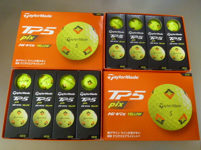 ◆2024年/最新!New TP5 Pix/日本正規品/新品【TaylorMade】テーラーメイド New TP5 Pix ツアーボール/イエロー/2ダース【5層構造】拍卖