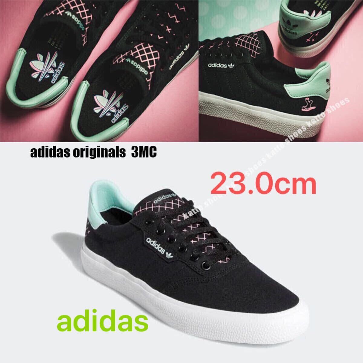 半額以下 ☆ 23 cm 「 adidas 」 3MC スニーカー 靴 キッズ 男の子 女の子 アディダス ブランド レディース ローカット 黒 中学生 小学生拍卖