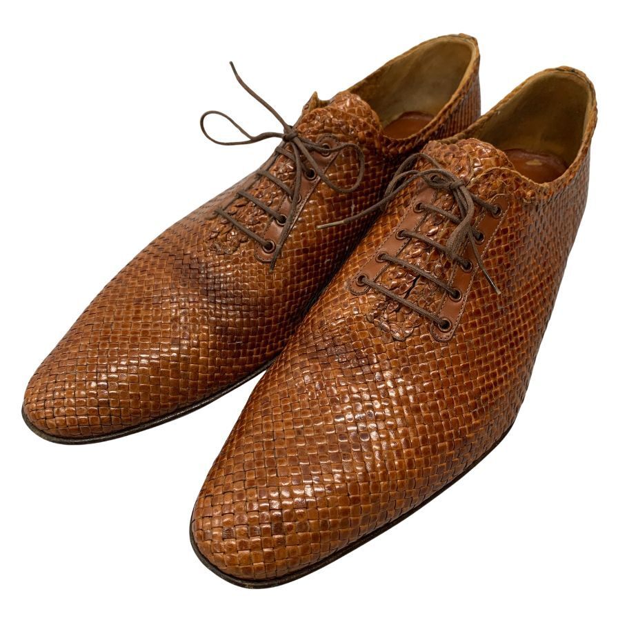 ア テストーニ レザーシューズ レザー編み上げ 11550 メンズ ブラウン サイズ8.5 a.testoni 約26.5cm【AFD7】拍卖
