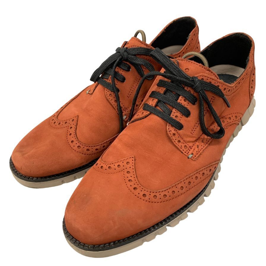 コールハーン ゼログランド ウイングチップ レザーシューズ オレンジ サイズ7ハーフ メンズ スニーカー COLE HAAN ZEROGRAND【AFC4】拍卖