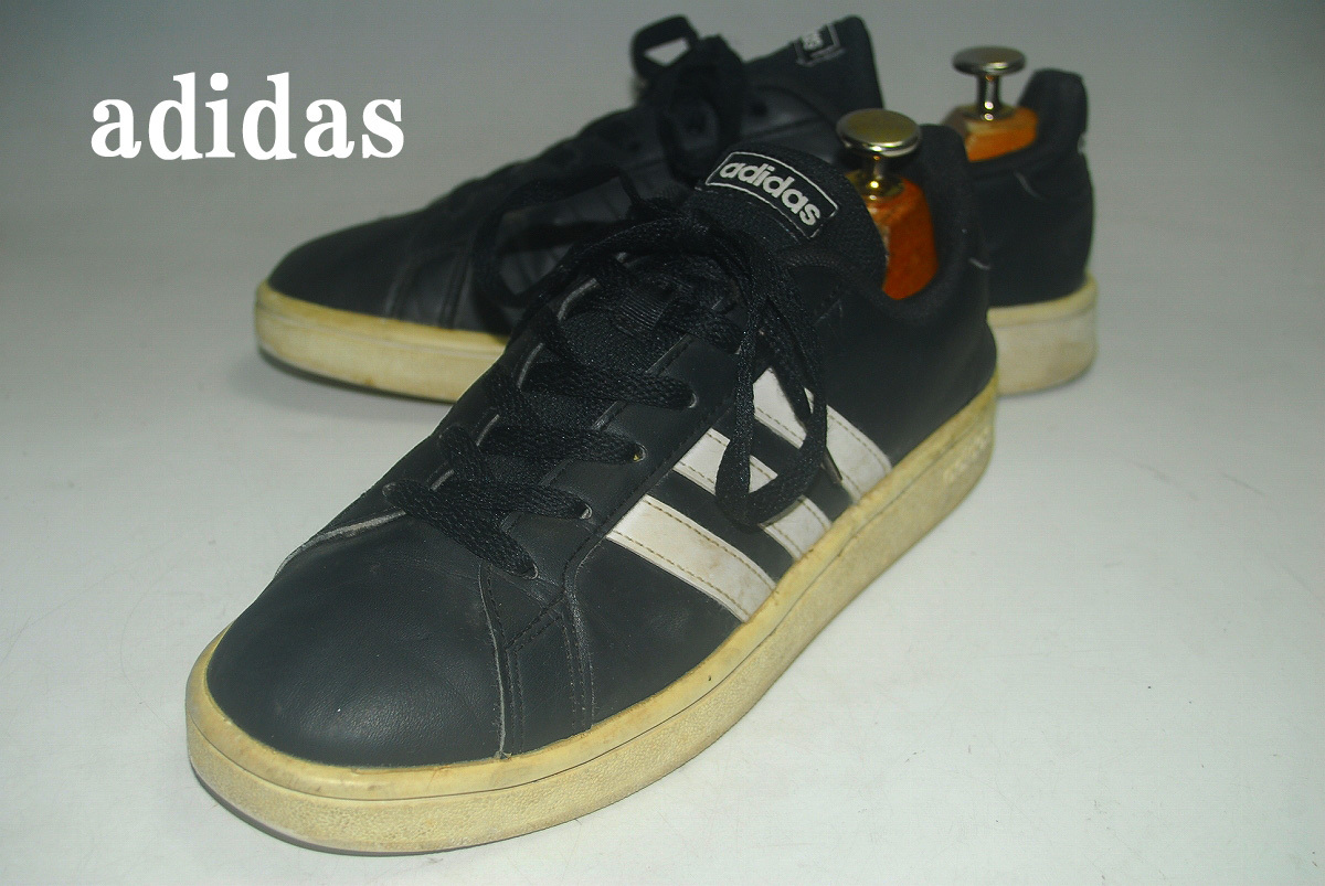 ATX2764/完全売り切り!最終価格!早い者勝ち!アディダス◆adidas/US5.5/23.5㎝/グランドコートベース/黒/ロー/王道最強/スニーカー!拍卖