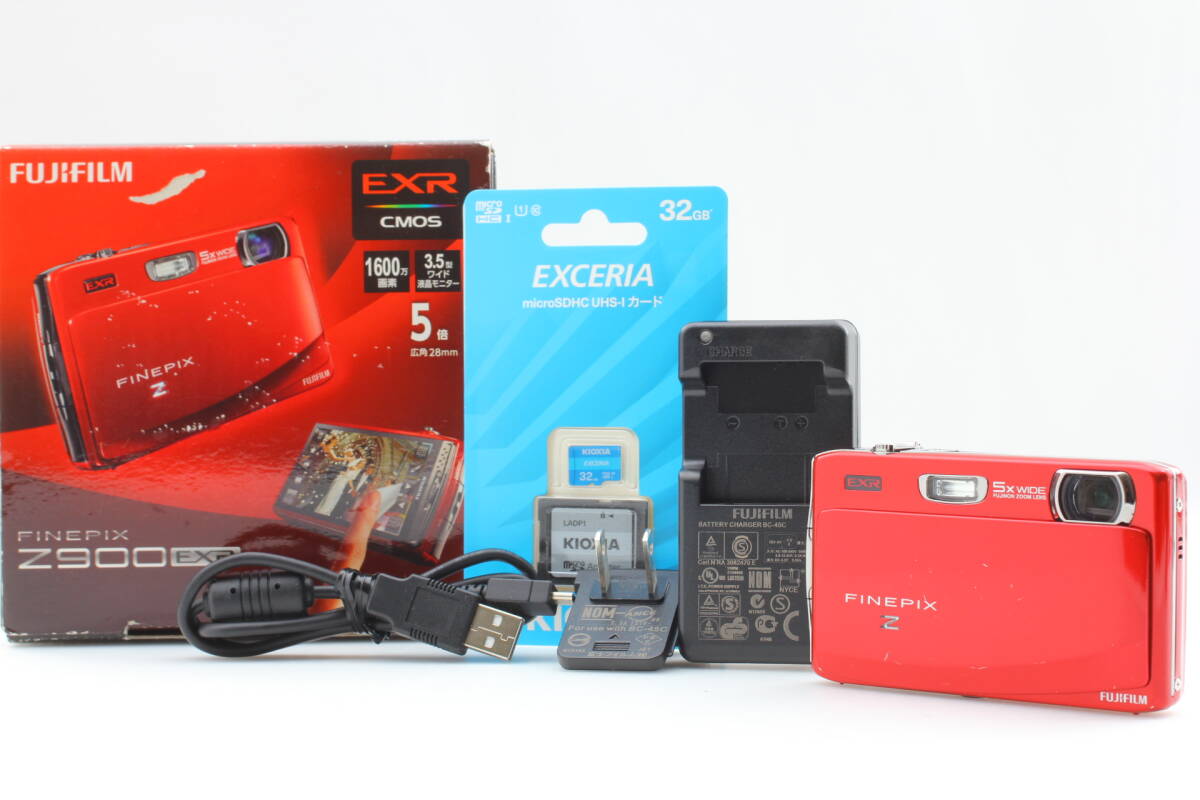 フジフィルム FUJIFILM Finepix Z900EXR /充電器/接続ケーブル/新品SDカード32GB/元箱付/ 動作確認済!拍卖