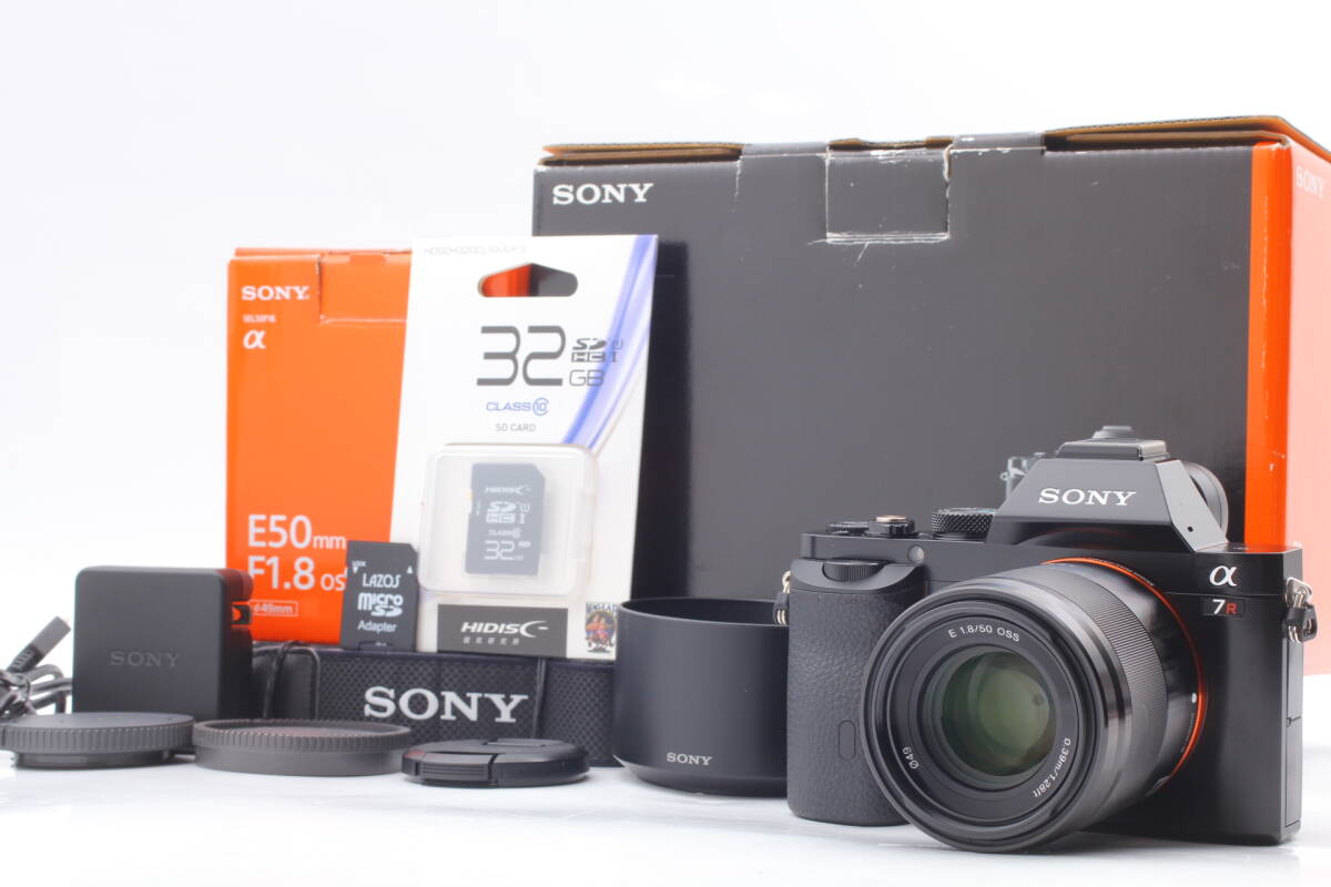 【シャッター数わずか35】ソニー Sony α7R / E50mm F1.8 OSS /充電器/接続ケーブル/新品SDカード32GB/元箱付/ 動作確認済!拍卖