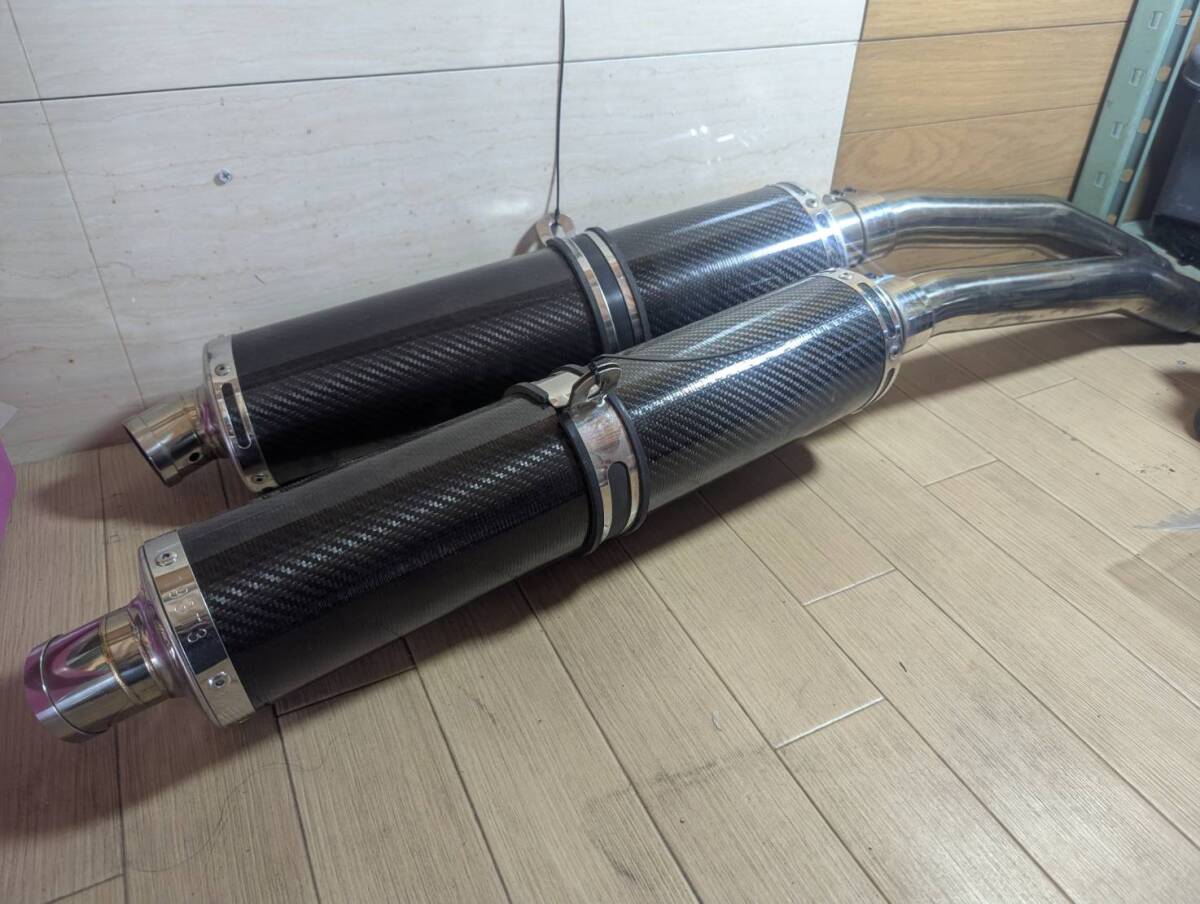 2525A13-3 PR1868 193t3 ZZ-R400等に デルケビック スリップオン マフラー カーボン 2本出し拍卖