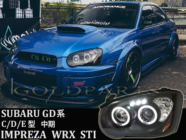 【正規品】スバル GG/ GD系 中期 涙目 インプレッサ WRX STI イカリングLED ヘッドライト 日本光軸モデル USDM拍卖
