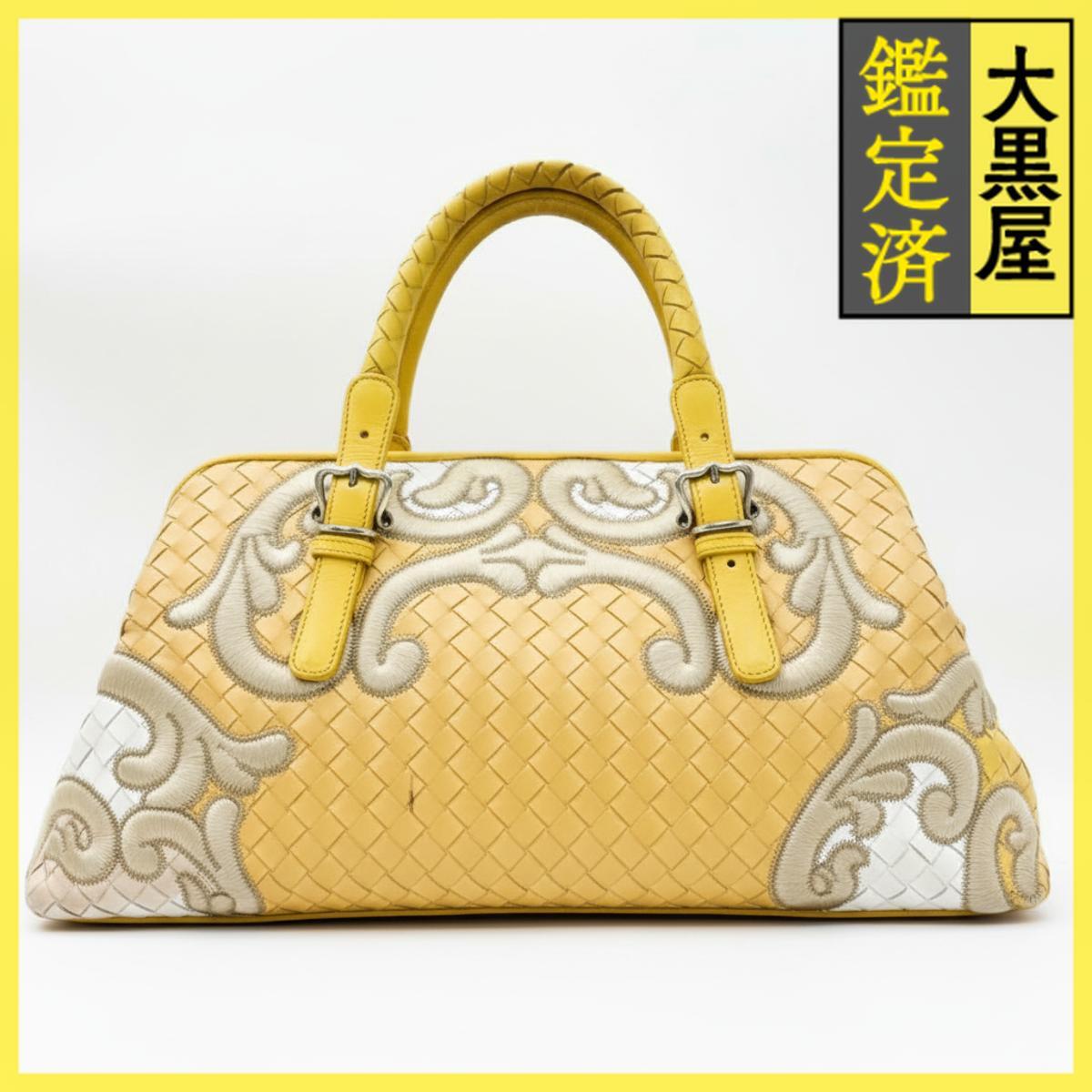 超希少 ボッテガヴェネタ イントレチャート 刺繍 ハンドバッグ ミニボストン拍卖