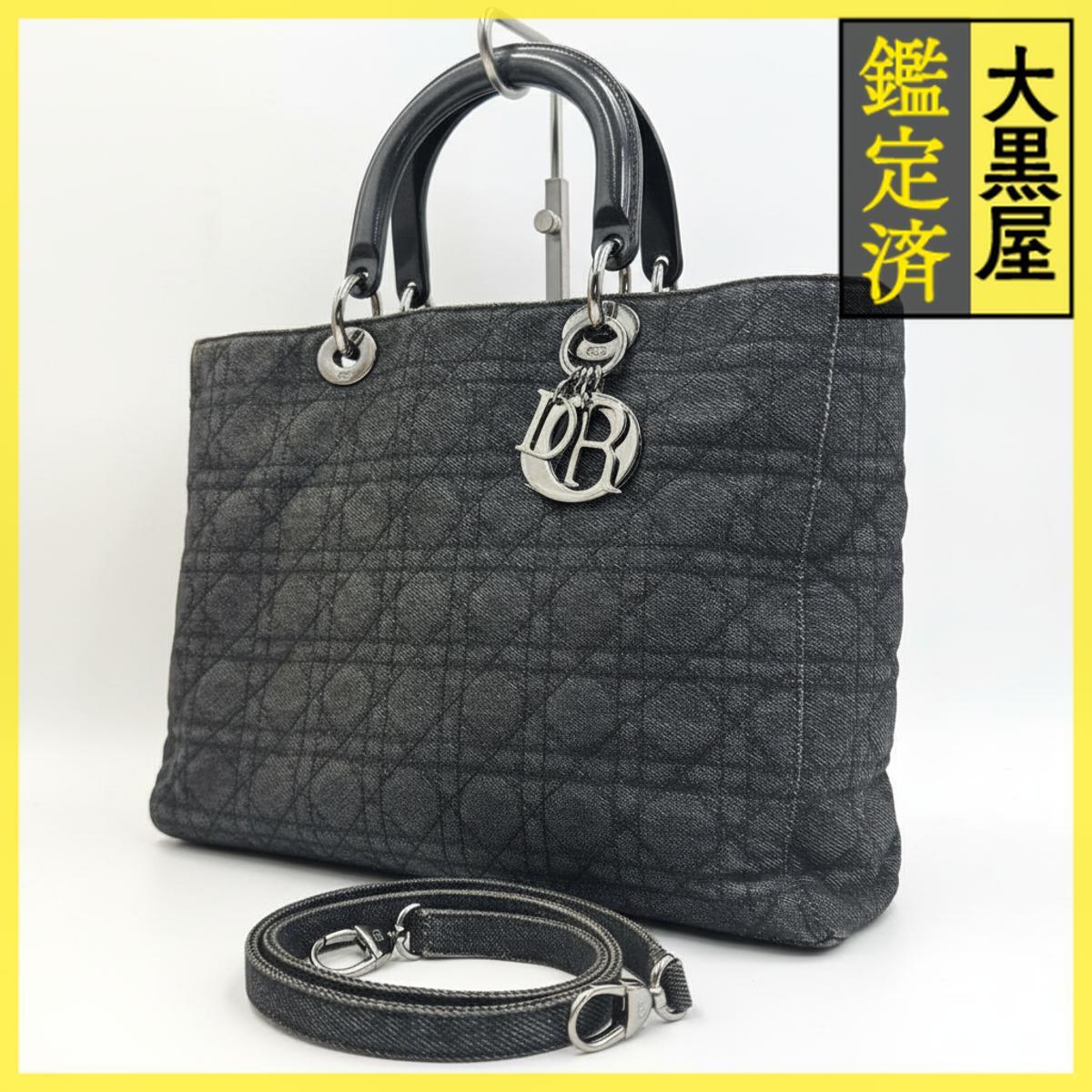 レディディオール ハンドバッグ デニム カナージュ拍卖