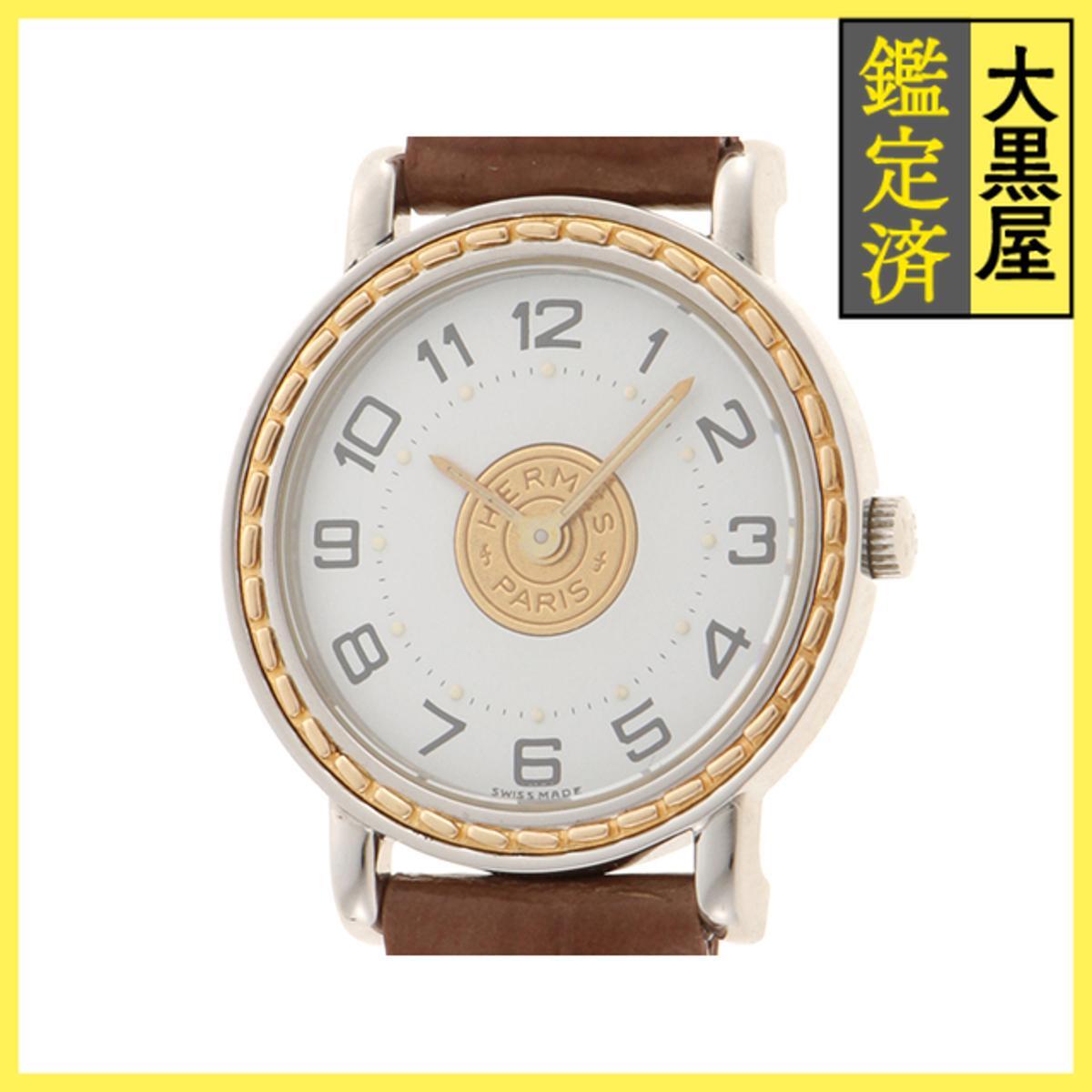 Hermes エルメス セリエウォッチ - SS/GP ホワイト 女性用/Ladies watches拍卖