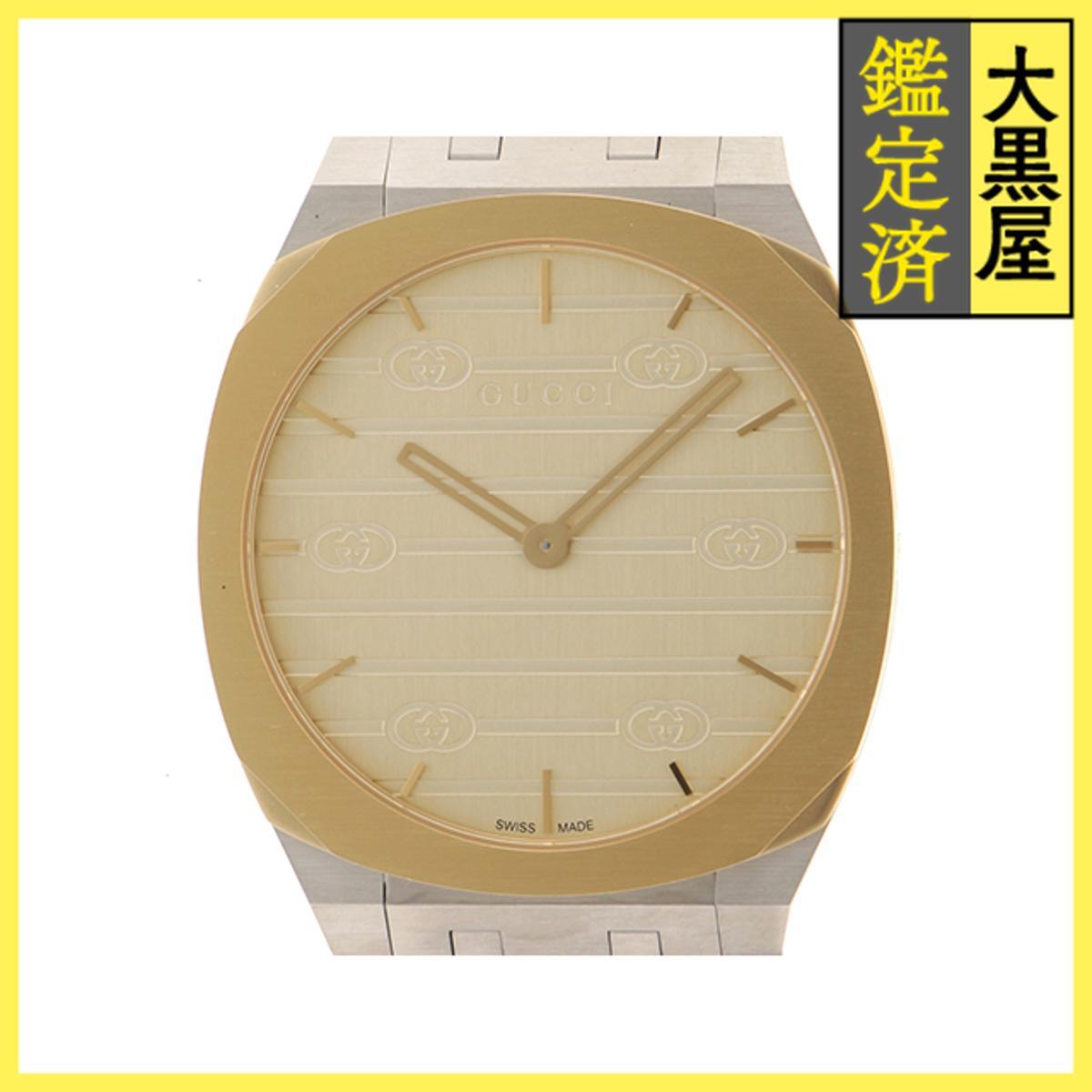 Gucci グッチ GUCCI25H YA163405 SS クォーツ シャンパン 男性用/Men's watches拍卖