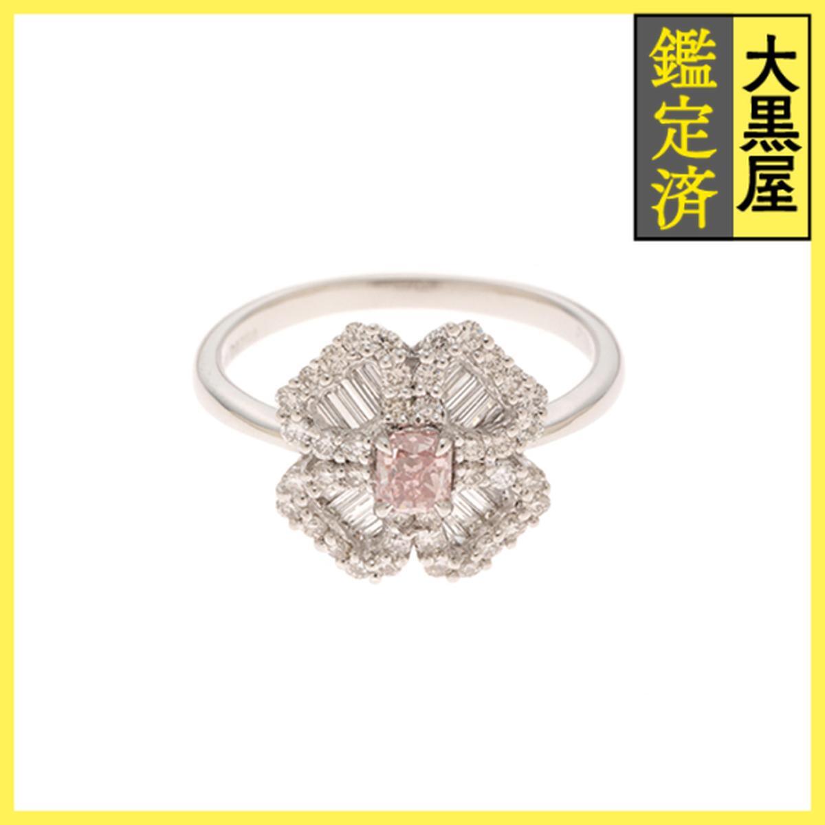 JEWELRY ノンブランドジュエリー リング 15号 プラチナ900 ファンシーピンクダイヤモンド0.341/0.760カラット 5.1g拍卖