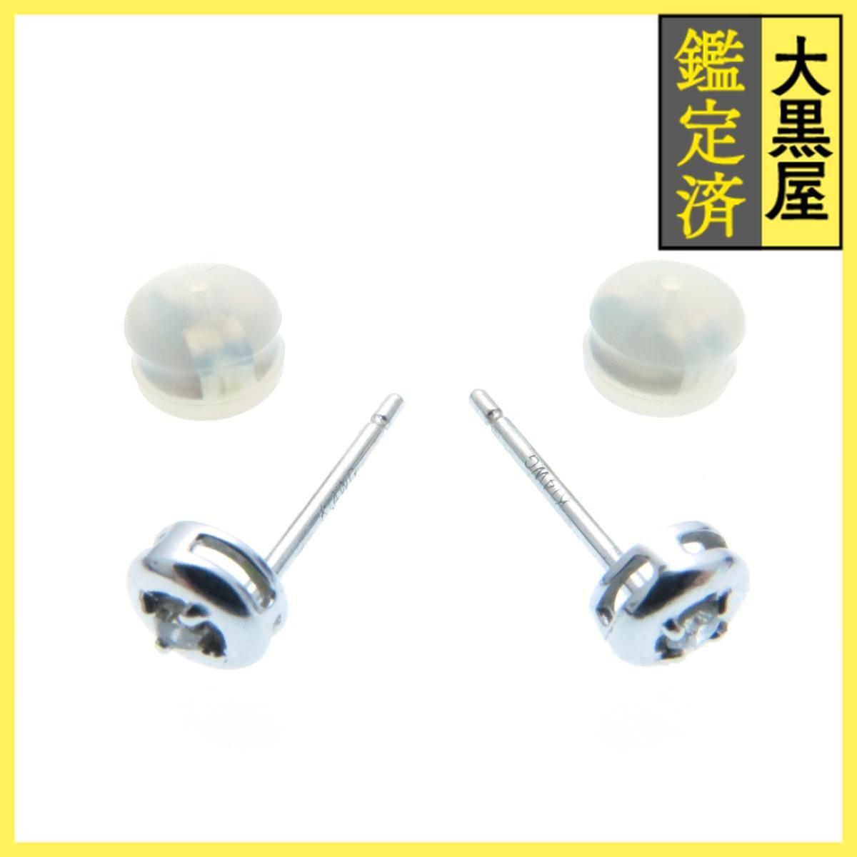JEWELRY ノンブランドジュエリー 貴金属・宝石 ピアス K14ホワイトゴールド ダイヤモンド 約0.8g 2120000311697拍卖