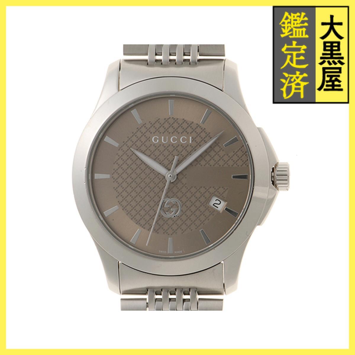 Gucci グッチ Gタイムレス 126.4/YA1264107 SS クォーツ ブラウン 男性用/Men's watches拍卖
