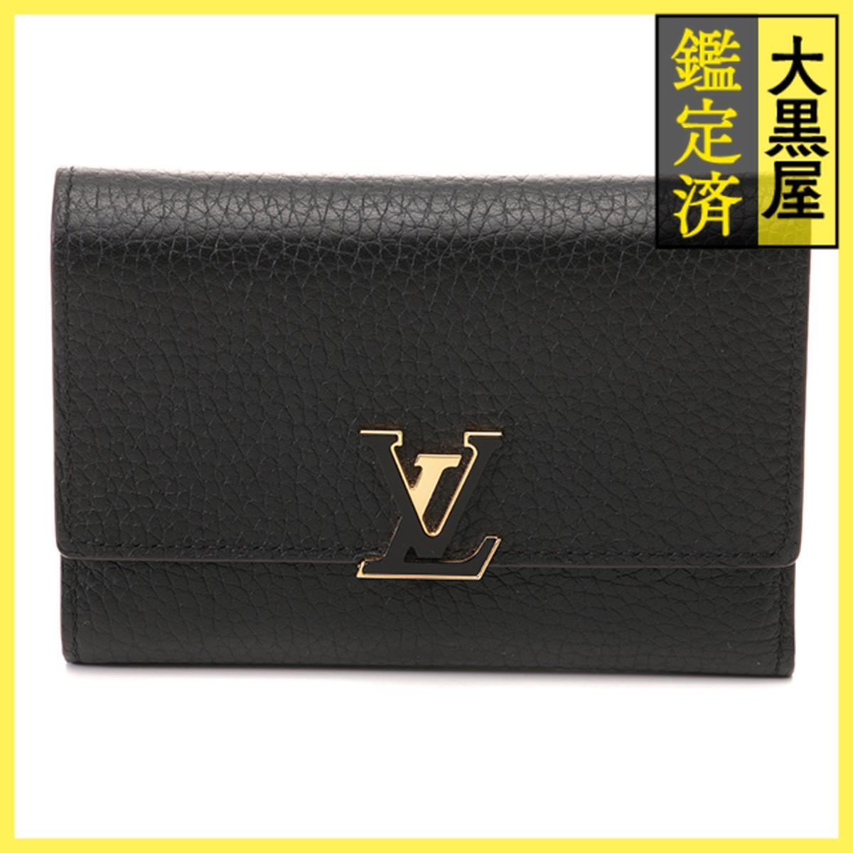 LOUIS VUITTON ルイ・ヴィトン ポルトフォイユ・カプシーヌコンパクト トリヨンレザー ノワール/ホットピンク M62157拍卖