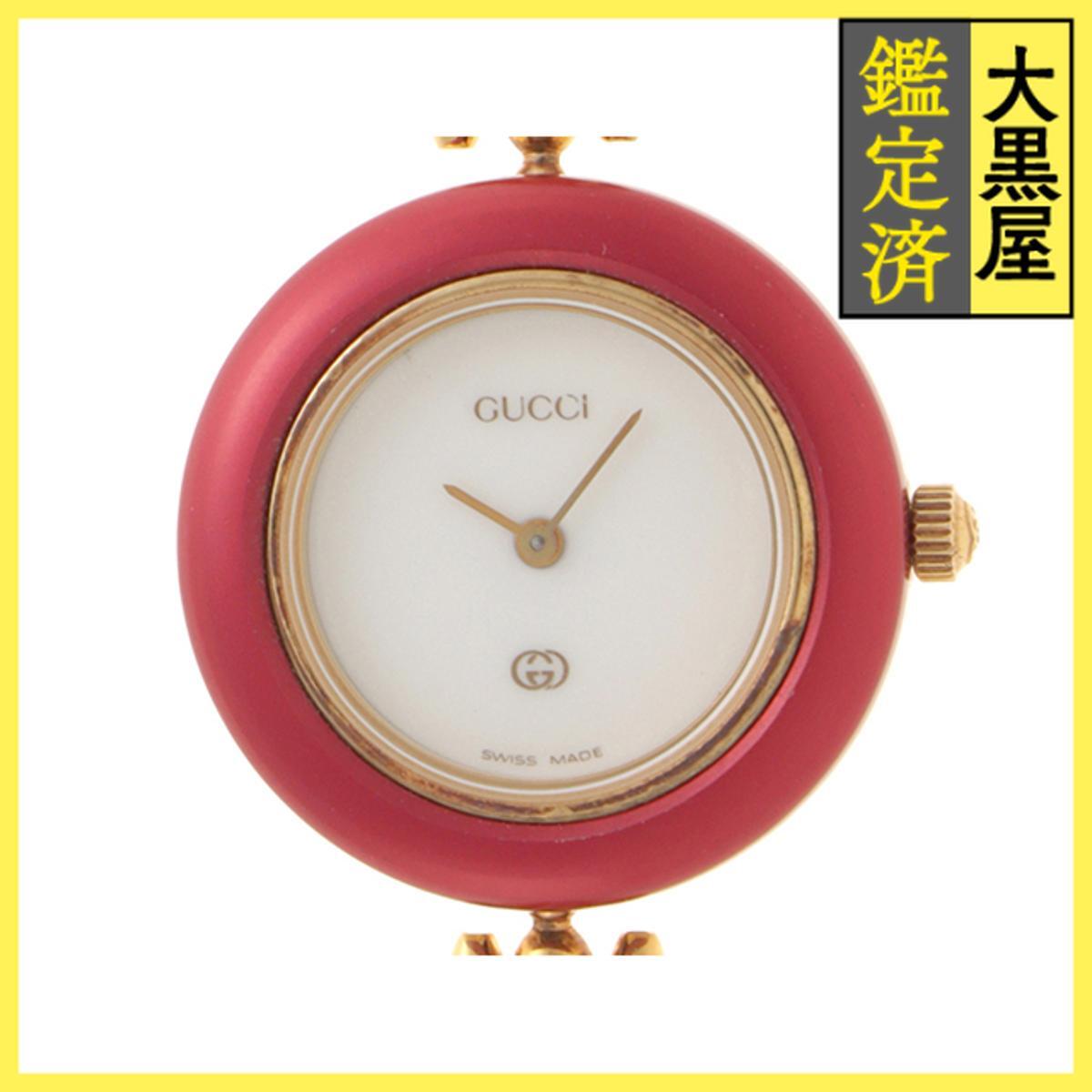 Gucci グッチ チェンジベゼル チェーンタイプ 11/12 GP ホワイト 女性用/Ladies watches拍卖