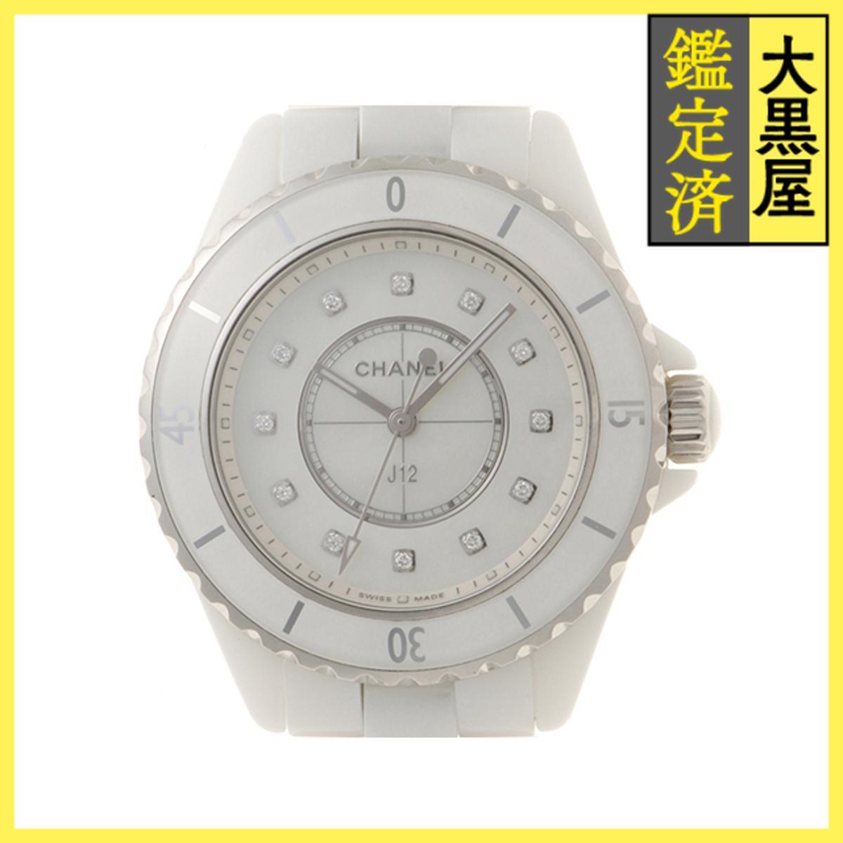 Chanel シャネル J12 12Pダイヤ H5704 セラミック クォーツ ホワイトシェル12PD 女性用/Ladies watches拍卖