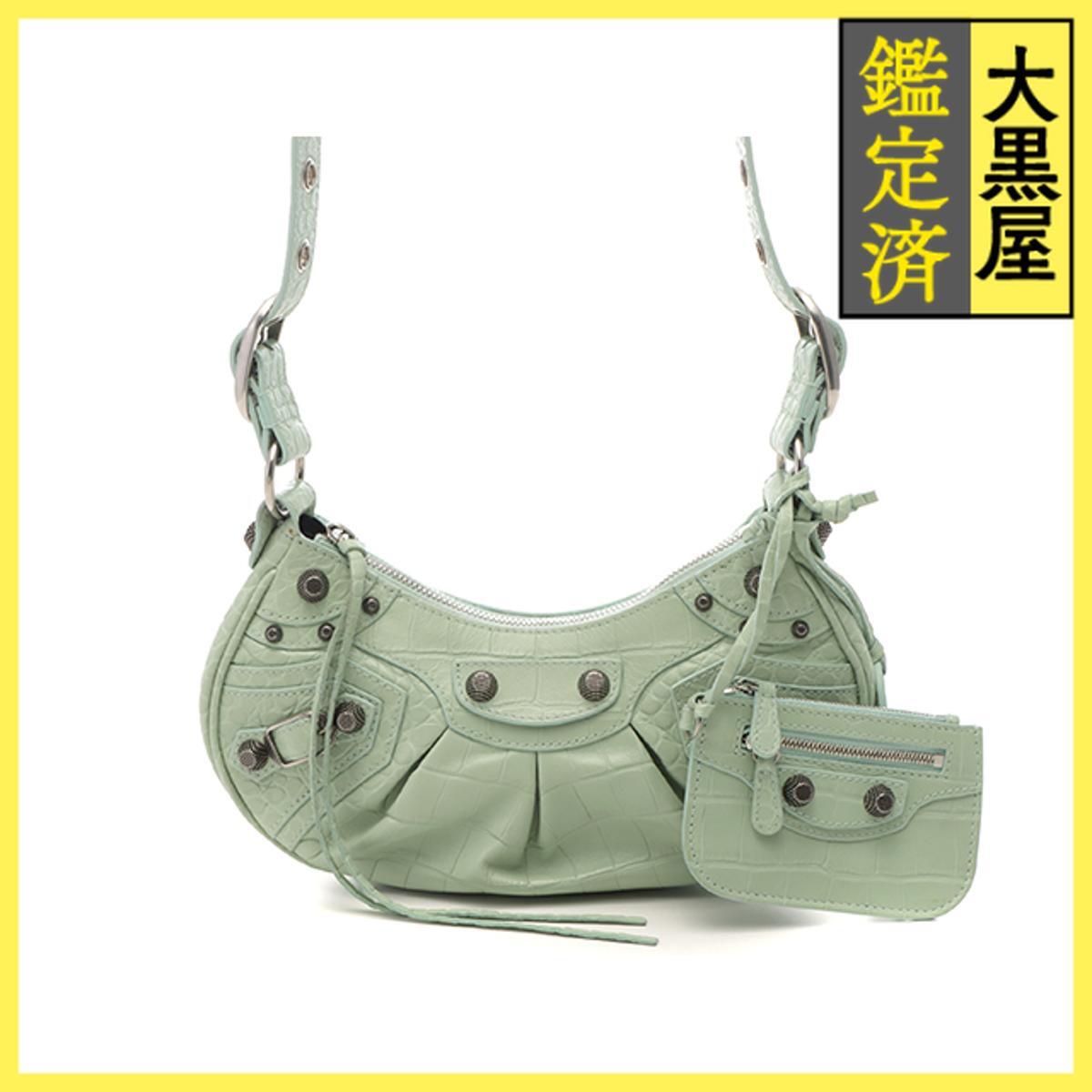 BALENCIAGA バレンシアガ ルカゴールXS ショルダーバッグ レザーライトグリーン 671309 2147300405031拍卖