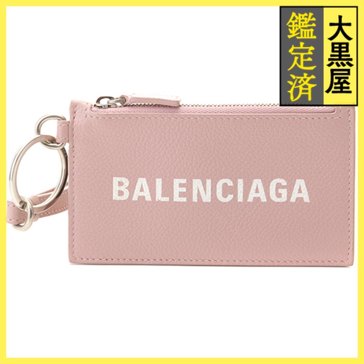 BALENCIAGA バレンシアガ ネックストラップ付 フラグメントケース ピンク カーフ拍卖
