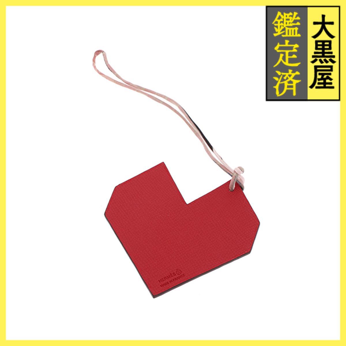Herm〓s エルメス ハート プティ・アッシュチャーム ブラウン/レッド ヴォーエプソン/トゴ拍卖