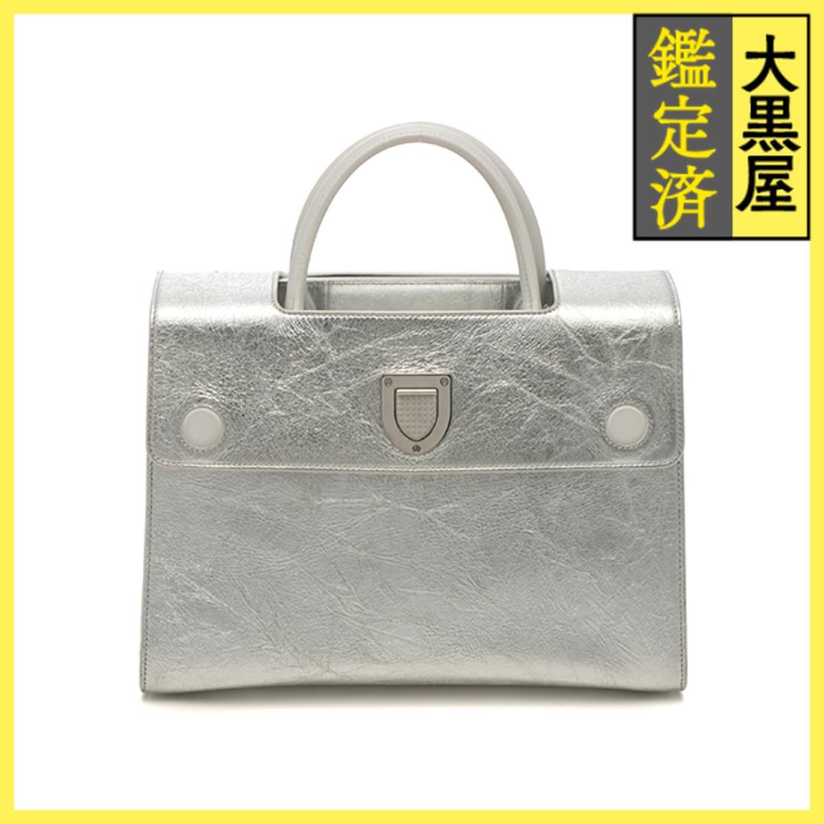 DIOR クリスチャンディオール ディオールエヴァー 2wayショルダーバッグ シルバー シルバー金具 レザー M7001PNSS拍卖