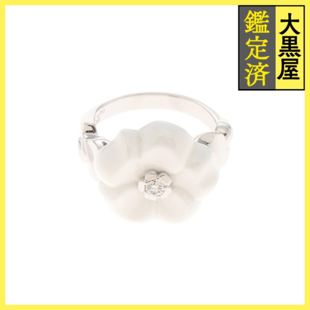 CHANEL シャネル リング カメリア K18ホワイトゴールド/セラミック サイズ刻印#53 日本サイズ#15.5号 重さ11.0g拍卖