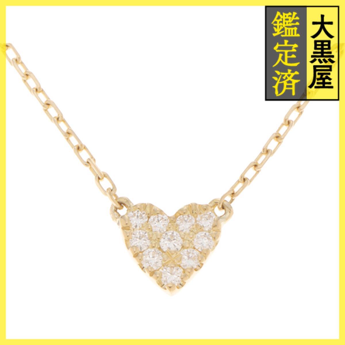 AHKAH アーカー ハートパヴェ ネックレス K18 ゴールド ダイヤモンド D0.05ct 約1.3g 2120000327391拍卖